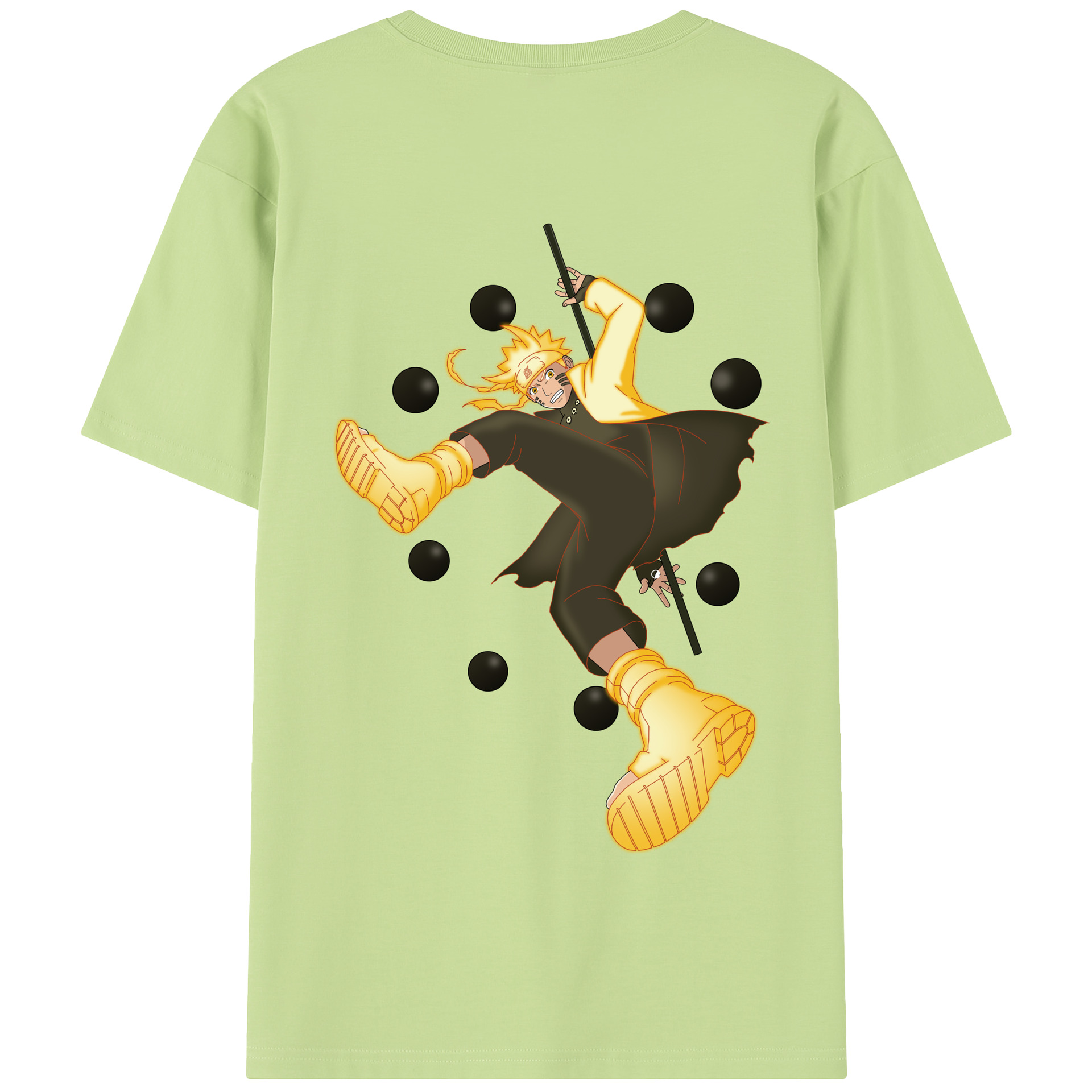 （画像用） NARUTO -ナルト- うずまき ナルト Uzumaki Naruto 綿100％半袖Tシャツ（背面プリント）